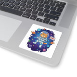Astronaut Cat Kiss-Cut Sticker — 'I came in peace... or snacks' Space Cat Vinyl Decal