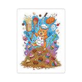 Chef Cat Pasta Party Kiss-Cut Sticker — Cute Cooking Cat, Food & Baking Vinyl Decal