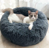 Calming Donut Pet Bed – Round Plush Anxiety-Relief Pet Bed for Small to Large Dogs & Cats, Soft Self-Warming Cozy Nest
