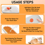 4-in-1 Steam Cat Brush – Anti-Static Shedding & Hair Removal Grooming Comb with Mist Spray, Rechargeable Steamy Brush for Cats & Dogs