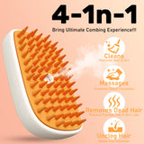 4-in-1 Steam Cat Brush – Anti-Static Shedding & Hair Removal Grooming Comb with Mist Spray, Rechargeable Steamy Brush for Cats & Dogs