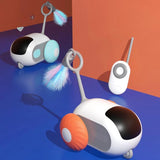 Remote Control Interactive Cat Car Toy – USB Rechargeable Smart Chasing Toy with Obstacle Avoidance