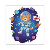 Astronaut Cat Kiss-Cut Sticker — 'I came in peace... or snacks' Space Cat Vinyl Decal