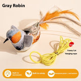 Interactive Chirping Bird Cat Toy with Smart Sensor – Realistic Plush Flying Bird Teaser for Indoor Cats
