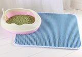 Honeycomb Cat Litter Mat – Waterproof Urine-Proof Double Layer Litter Trapper Pad, EVA Non-Slip Cat Litter Box Mat