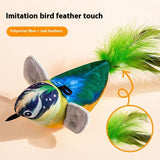 Interactive Chirping Bird Cat Toy with Smart Sensor – Realistic Plush Flying Bird Teaser for Indoor Cats