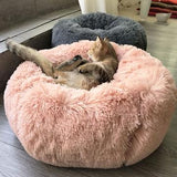Calming Donut Pet Bed – Round Plush Anxiety-Relief Pet Bed for Small to Large Dogs & Cats, Soft Self-Warming Cozy Nest