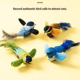 Interactive Chirping Bird Cat Toy with Smart Sensor – Realistic Plush Flying Bird Teaser for Indoor Cats
