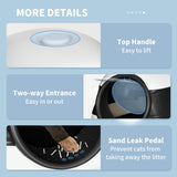 Dome Covered Cat Litter Box with Lid – Enclosed Privacy Cat Toilet with Odor Control, Litter Scoop & Anti-Tracking Grate (Black & White)