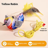 Interactive Chirping Bird Cat Toy with Smart Sensor – Realistic Plush Flying Bird Teaser for Indoor Cats