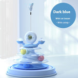 4-Level Interactive Cat Toy Tower – Rotating Ball Track Puzzle for Cats & Kittens