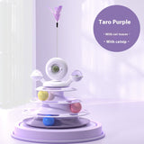 4-Level Interactive Cat Toy Tower – Rotating Ball Track Puzzle for Cats & Kittens